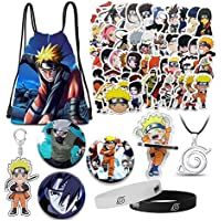 Los mejores  - Naruto Bolsa- Broche con etiqueta engomada- soporte para teléfono- pulsera- máscara-funda de almohada - - talla única
